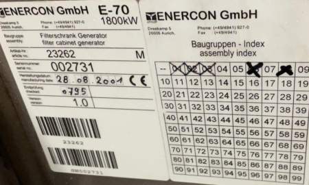 Filter Cabinet Generator E70-1.8 Mw -232621 (556) -01